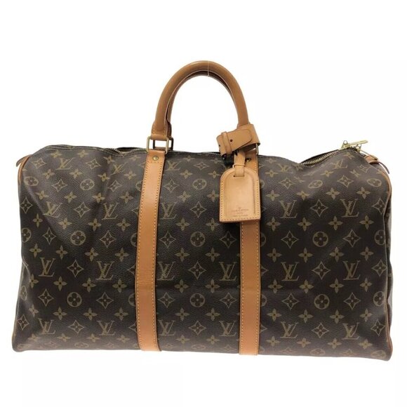 100% Auth LOUIS VUITTON Keepall 50 M41426 Monogram Boston Bag Monogram Canvas